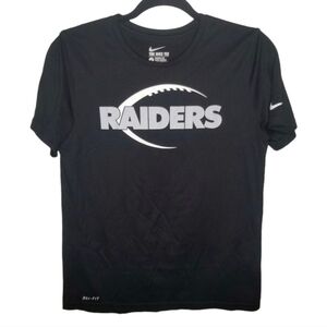 Nike Dri-fit Oakland Raiders black t shirt youth Large football NFL